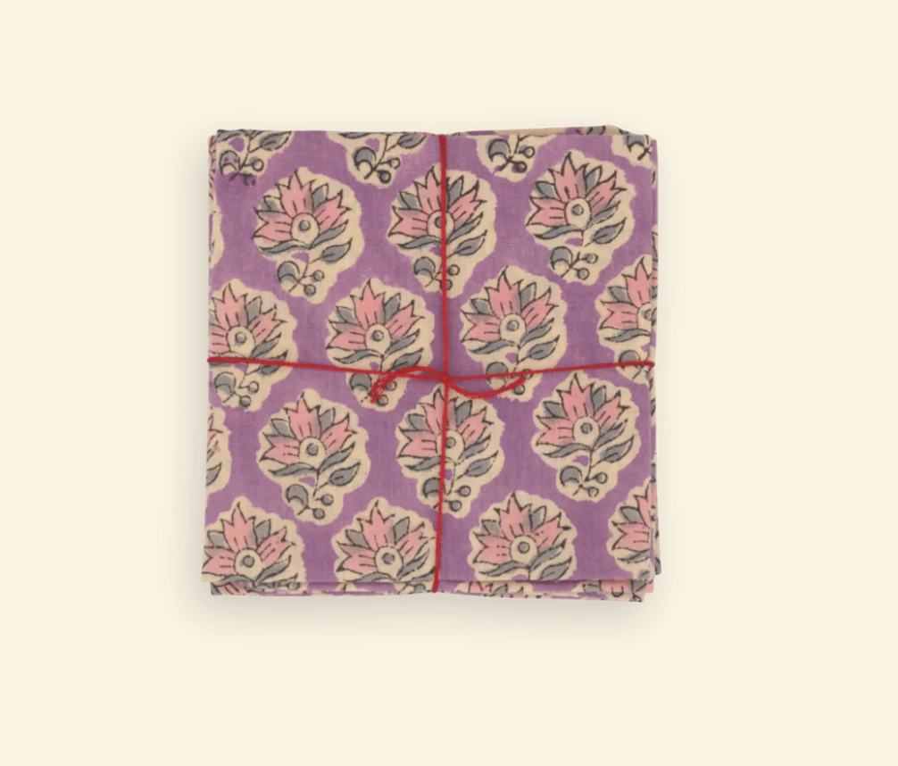 Serviettes de table x4 - Oxalis Violet