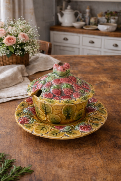 Pot à sucre barbotine vintage