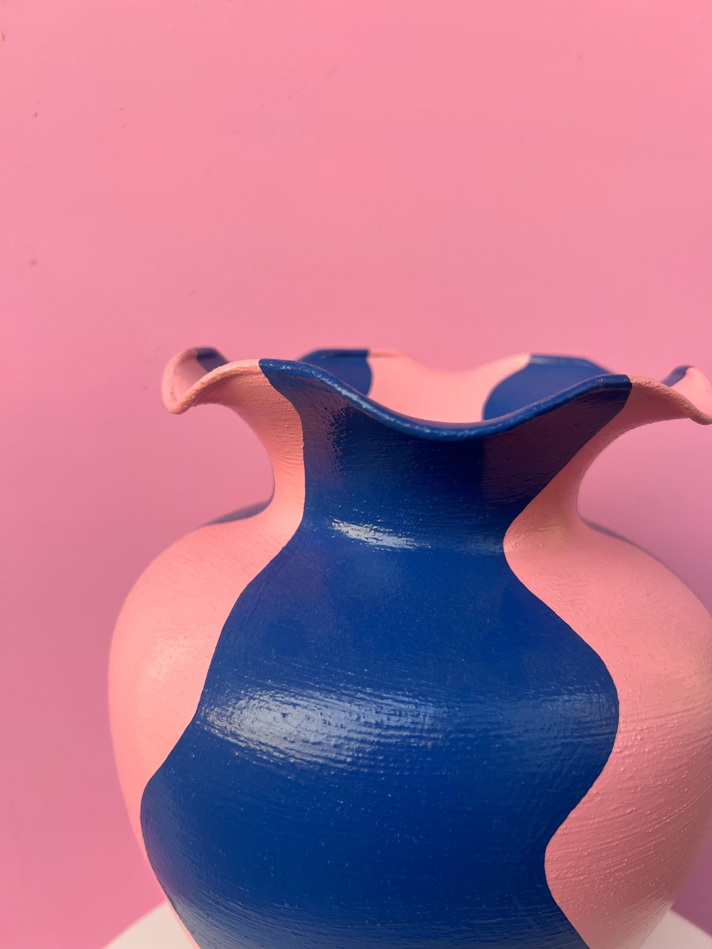 BABIOLA - Vase corolle rose et bleu