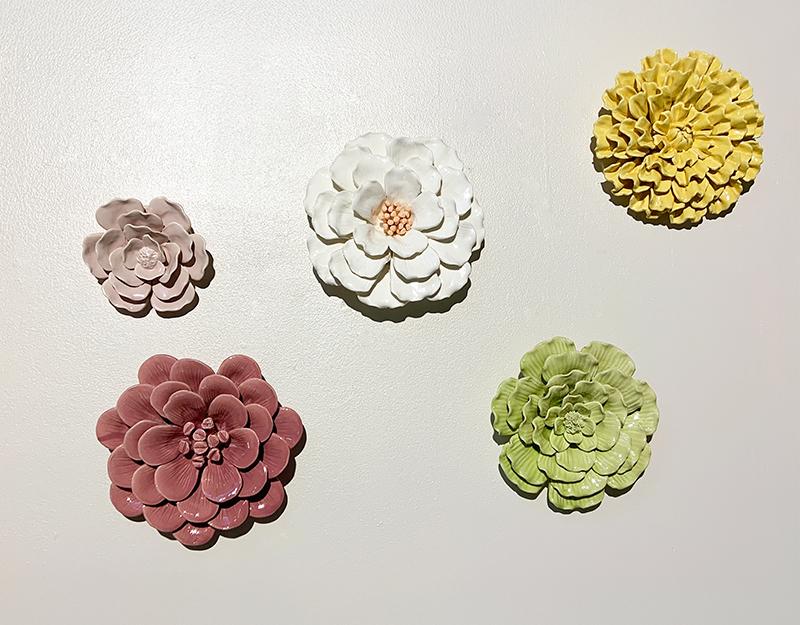 DÉCO MURALE FLEUR CÉRAMIQUE 17,5cm