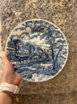 Assiettes plates anglaises bleues