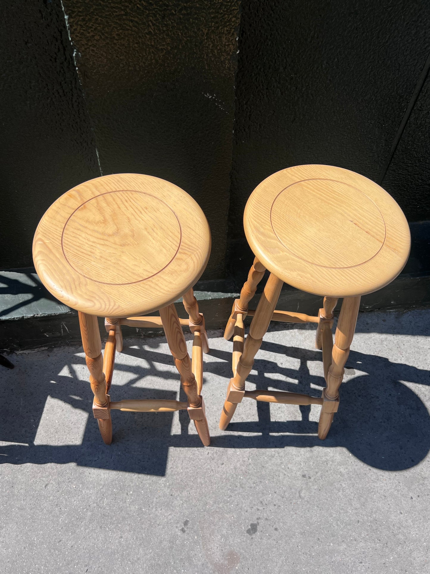Tabouret de bar vintage bois clair