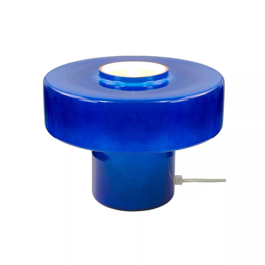 Lampe à poser verre coloré et style rétro Foza Bleue