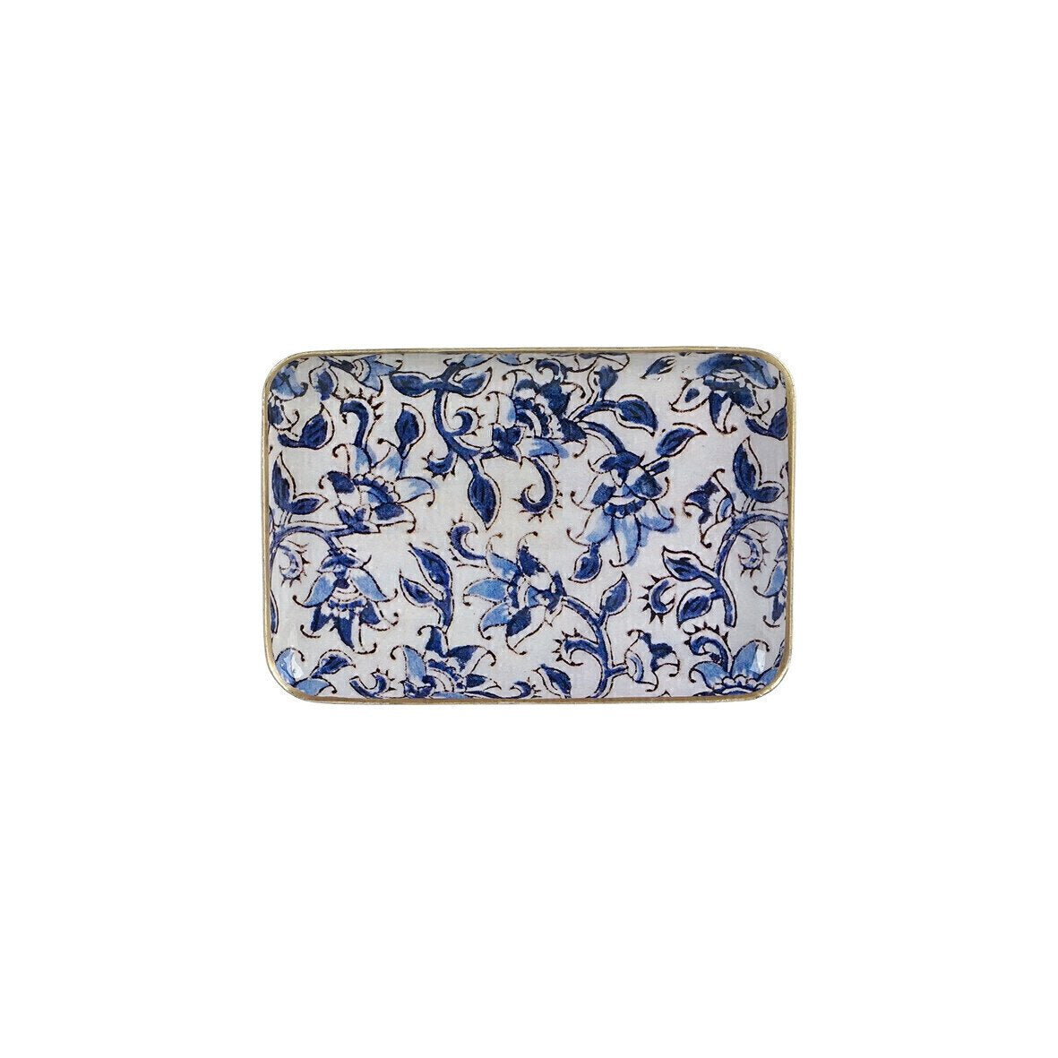 Plateau métal émaillé Ispahan 10x15, bord doré