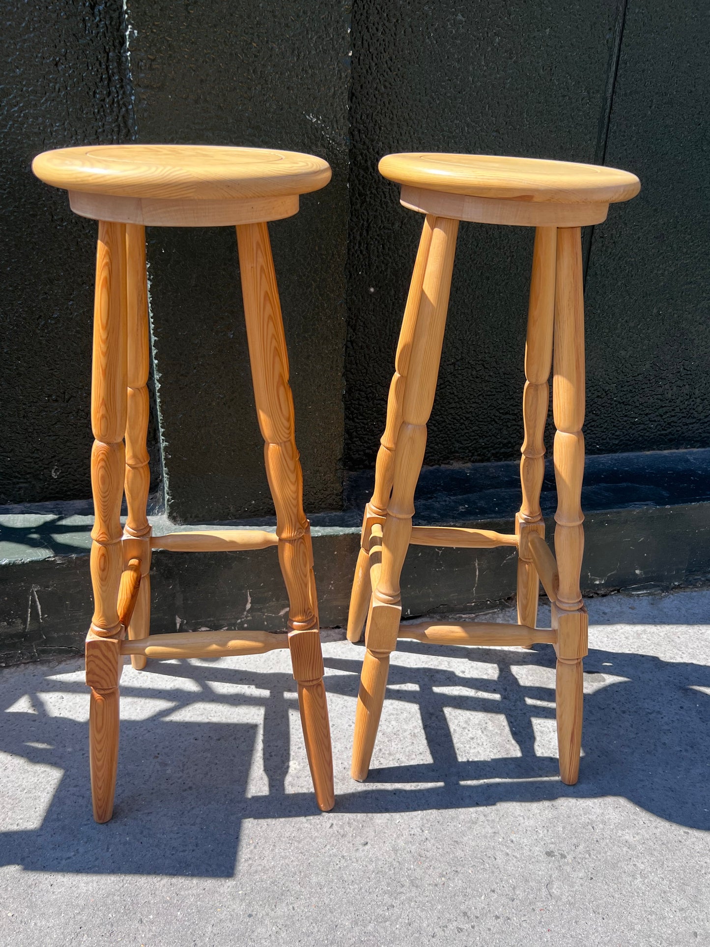 Tabouret de bar vintage bois clair
