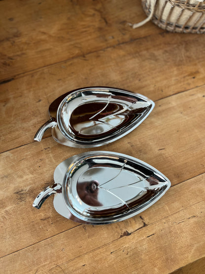 Coupelles feuille vintage en inox
