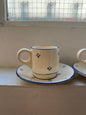 Tasses expresso avec soucoupes vintage