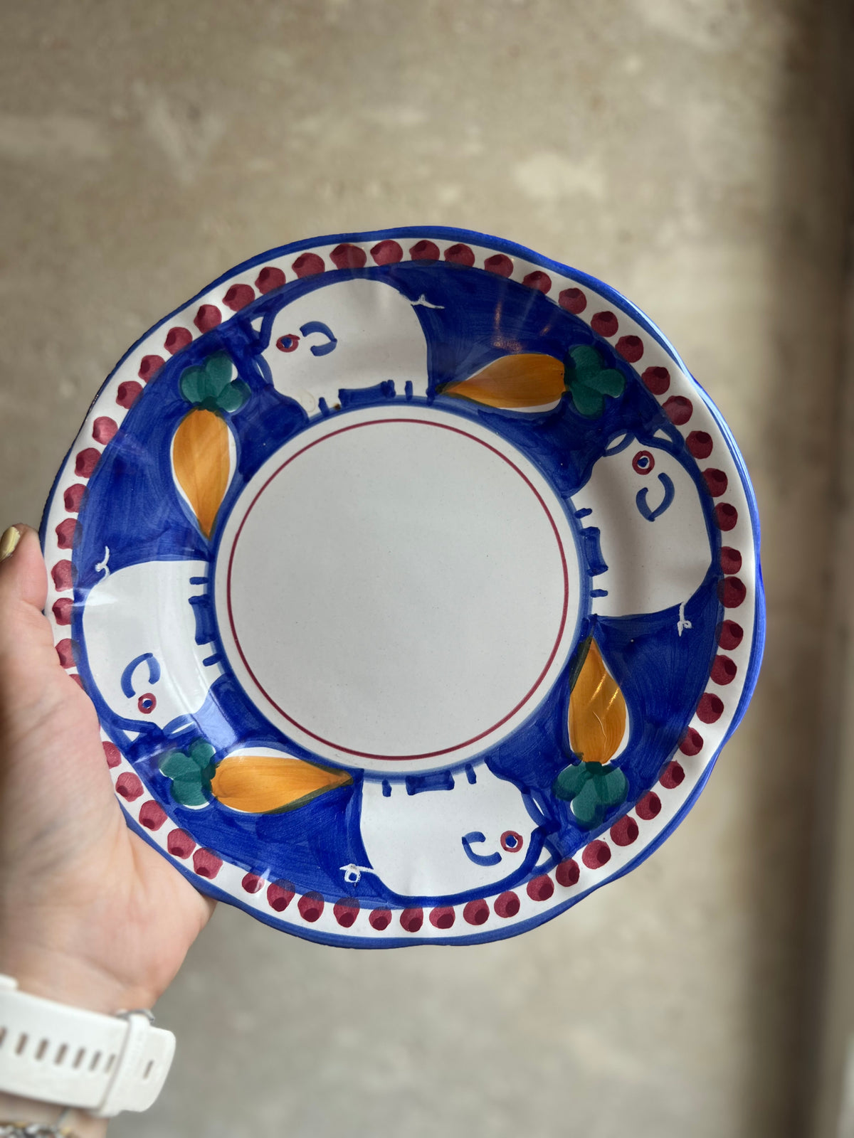 Assiettes italiennes peintes main - dessert