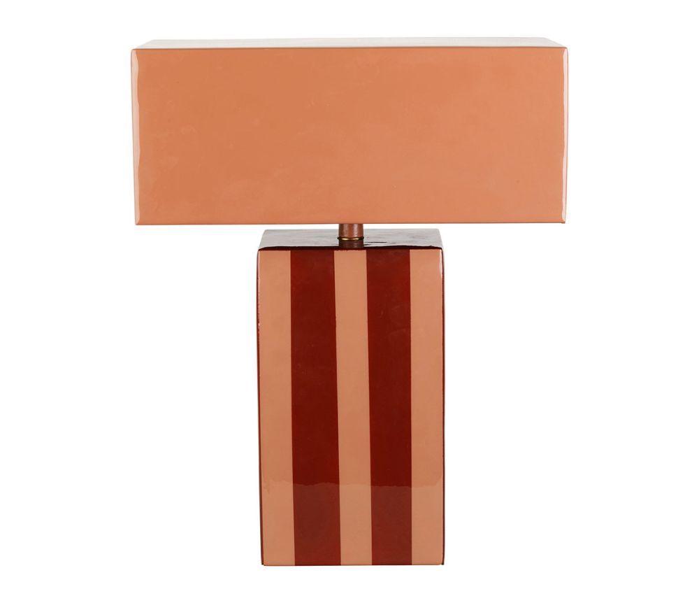 LAMPE ARTY FUN BORDEAUX+ROSE 32X15.5XH40CM