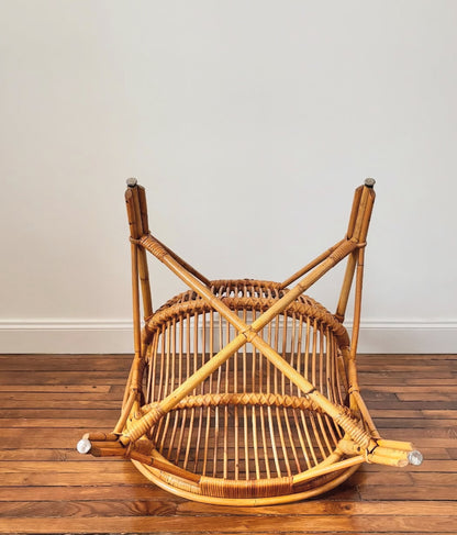 Fauteuil en rotin vintage