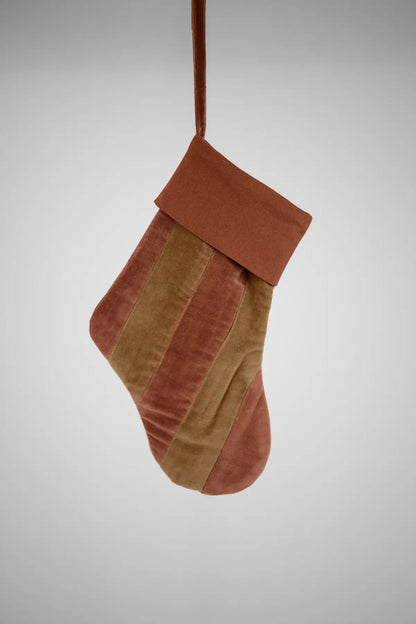 Chaussette de Noël Saga rose rouille/camel