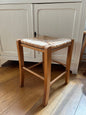 Tabouret paille et bois vintage