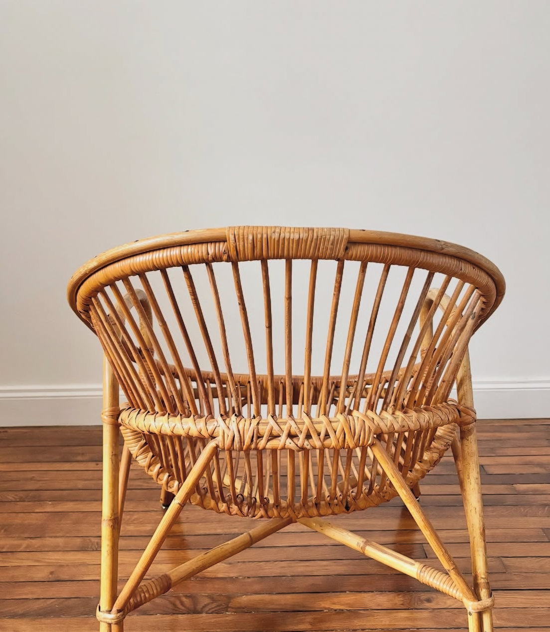Fauteuil en rotin vintage