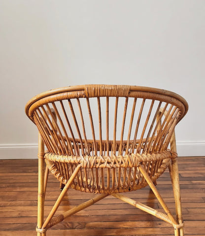 Fauteuil en rotin vintage