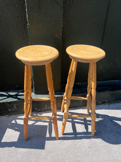 Tabouret de bar vintage bois clair