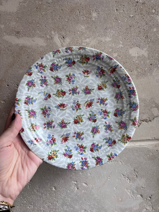 Assiettes dessert vintage fleuries