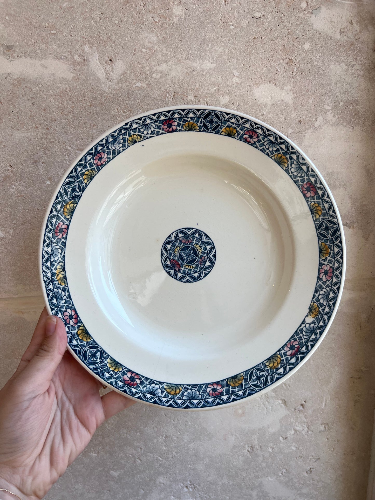 Assiettes vintage creuses Terre de Fer - Longchamps