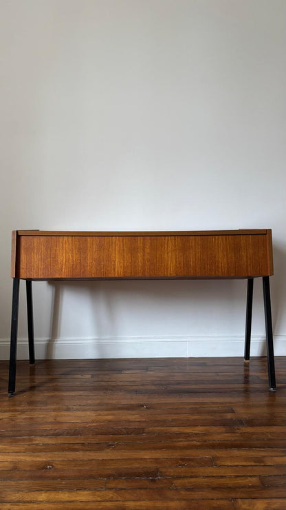 Console vintage en bois et métal