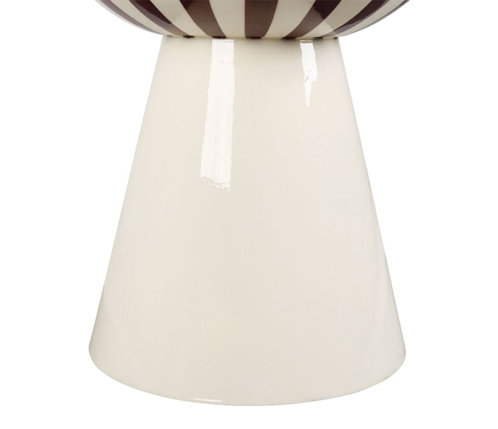 TABLE APPOINT ARTY FUN ECRU+BORDEAUX D38.5XH47