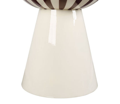 TABLE APPOINT ARTY FUN ECRU+BORDEAUX D38.5XH47