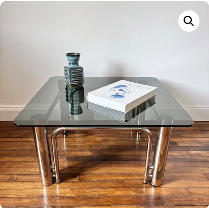 Table basse vintage chromé