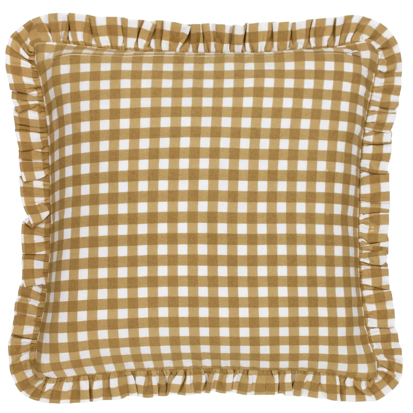 Coussin passepoil réversible Maude Gingham doré