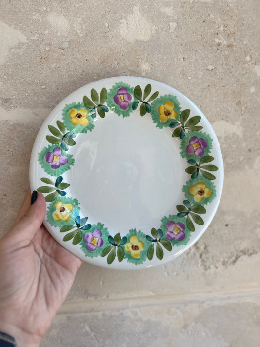 Assiette vintage à dessert fleurs