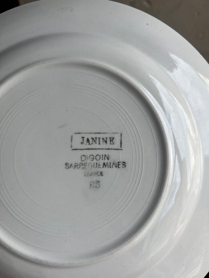 Assiettes vintage dessert - Digoin - Janine