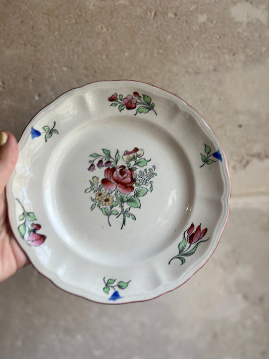 Assiettes vintage dessert - Luneville - Pivoine