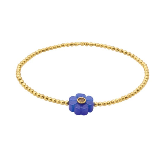 Bracelet le monde est stone Mini Flower Pierre Jade Bleur