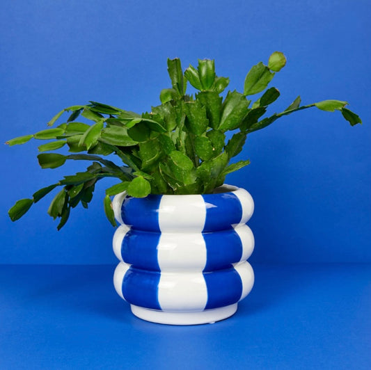 Pot de fleurs Float bleu en céramique