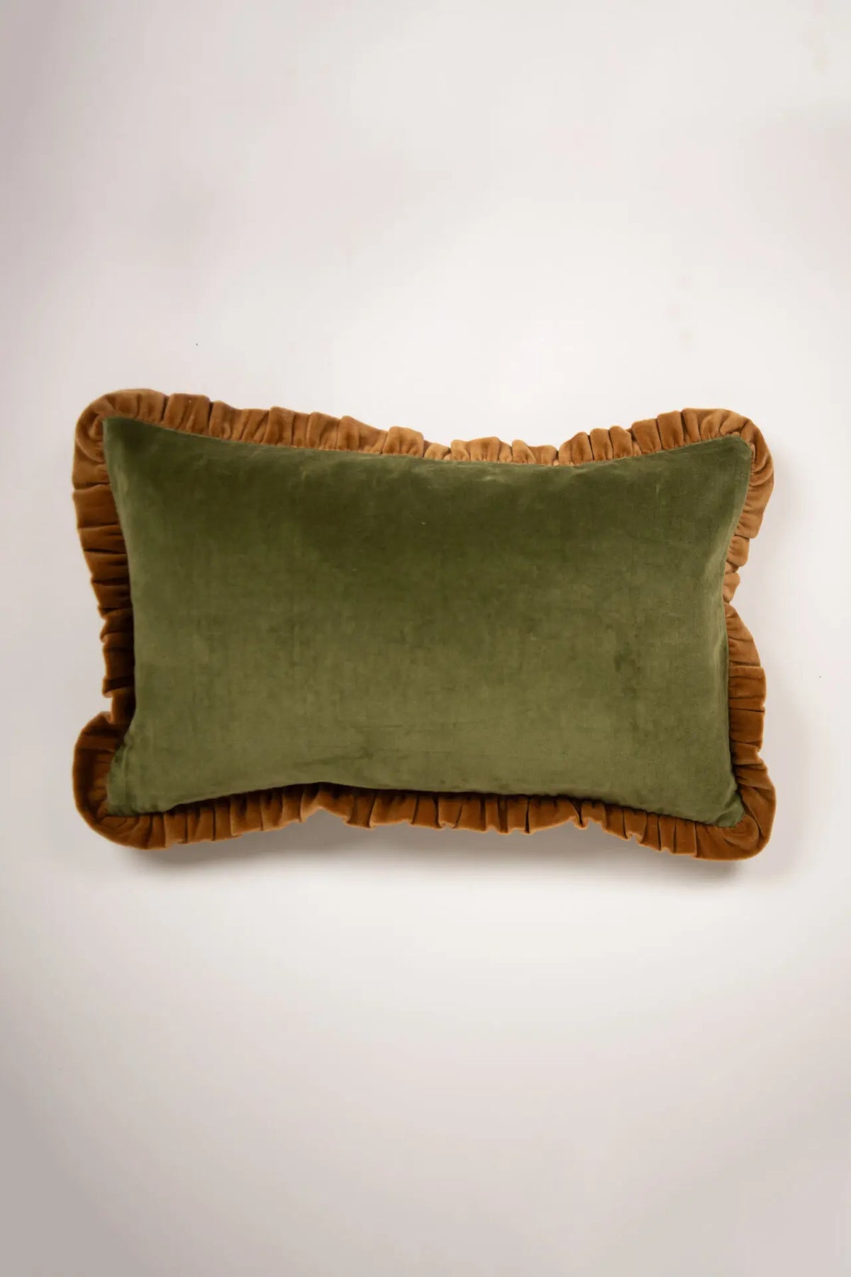 Housse de coussin Doris vert/camel 30×50cm