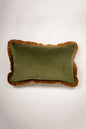 Housse de coussin Doris vert/camel 30×50cm