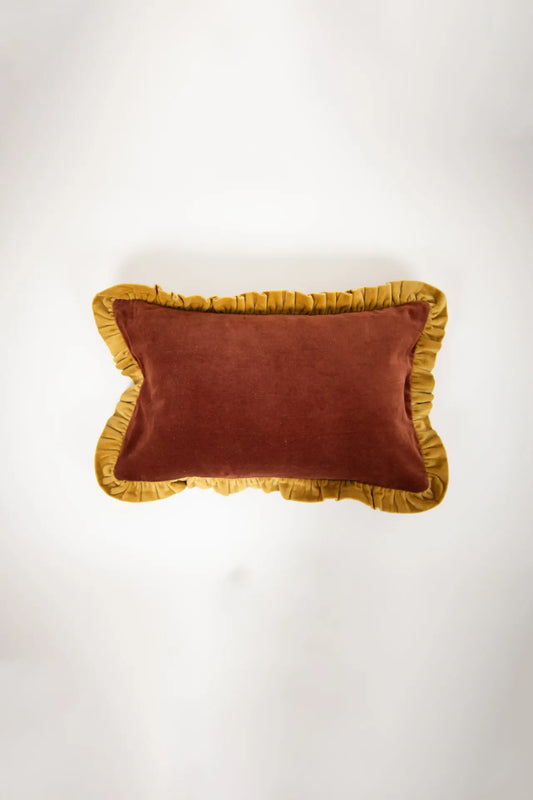 Housse de coussin Doris rouille/jaune 30×50cm