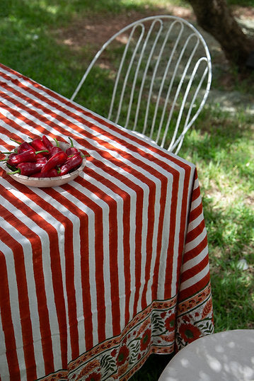 Nappe rayée TERRACOTTA