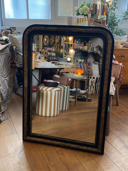 Miroir vintage noir et dorée