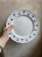 Assiette vintage  motif fleurs bleue 23 cm