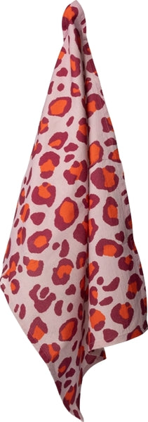 Torchon Leopard Rouge/Violet - 50x70 cm