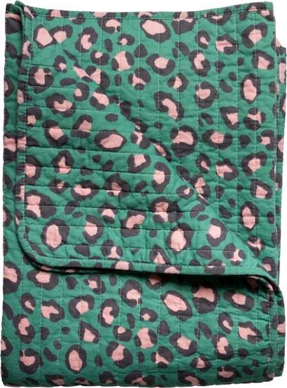 Couverture épaisse - Coton - Vert/Rose - 135x180cm