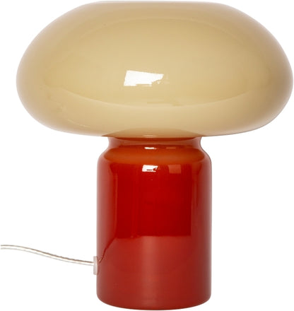 Lampe Verre Rouge/Crème - 23xø22 cm