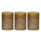 CANDLE - set/3 bougies - cire de paraffine / coton - DIA 7 x H 10 cm - moutarde