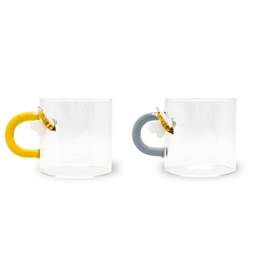 Set de 2 tasses à café en verre borosilicate