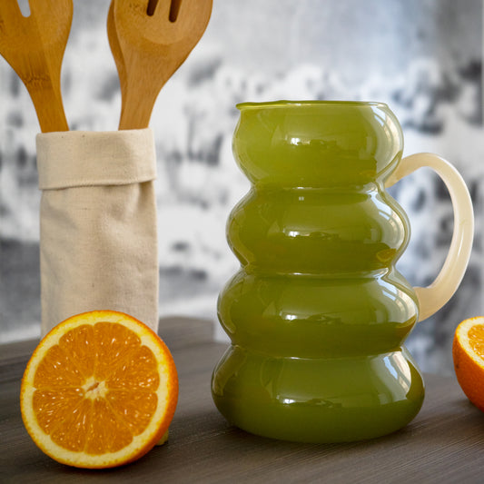 Carafe en verre.
