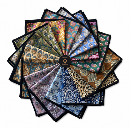 Lot de 4 Serviettes de tables en coton Block Print: Totem GM