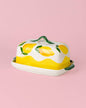 Beurrier artisanal en céramique – jaune et blanc - Limone