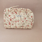 Trousse maquillage froufrou 100 % coton  : Fleur laurier