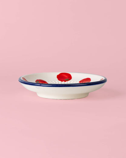 Assiette râpe à ail en céramique - Petite bleue et blanche - Pomodoro: CON PACKAGING