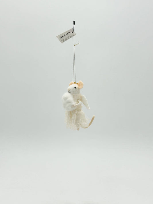 Figurine en feutre Ange Madame Mousse de Noël Ornement