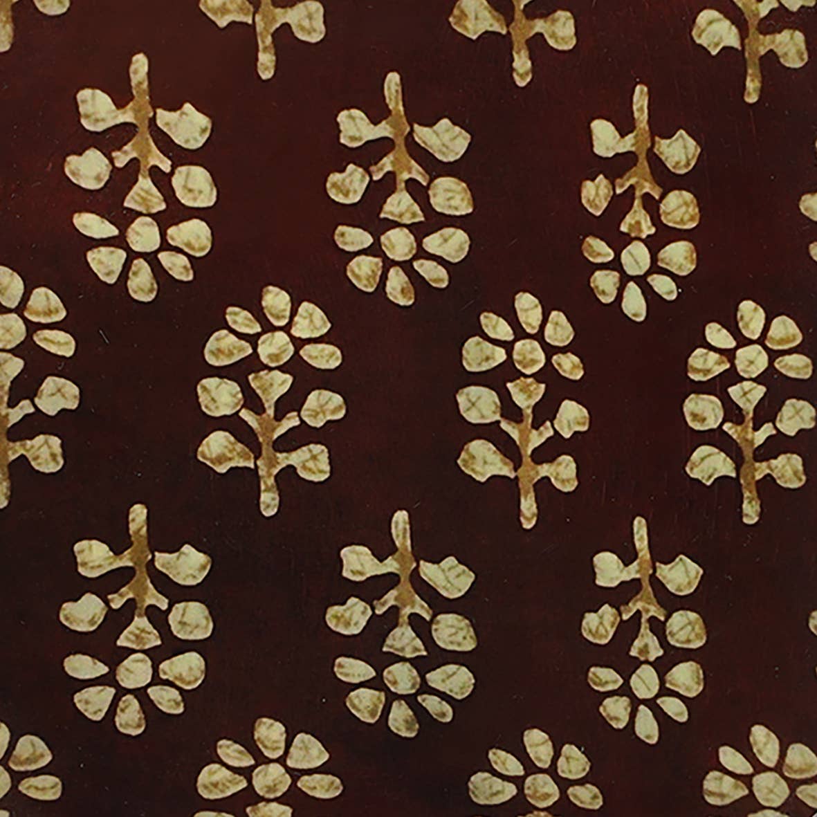 Petit plateau rond métal émaillé Acajou, bordure dorée