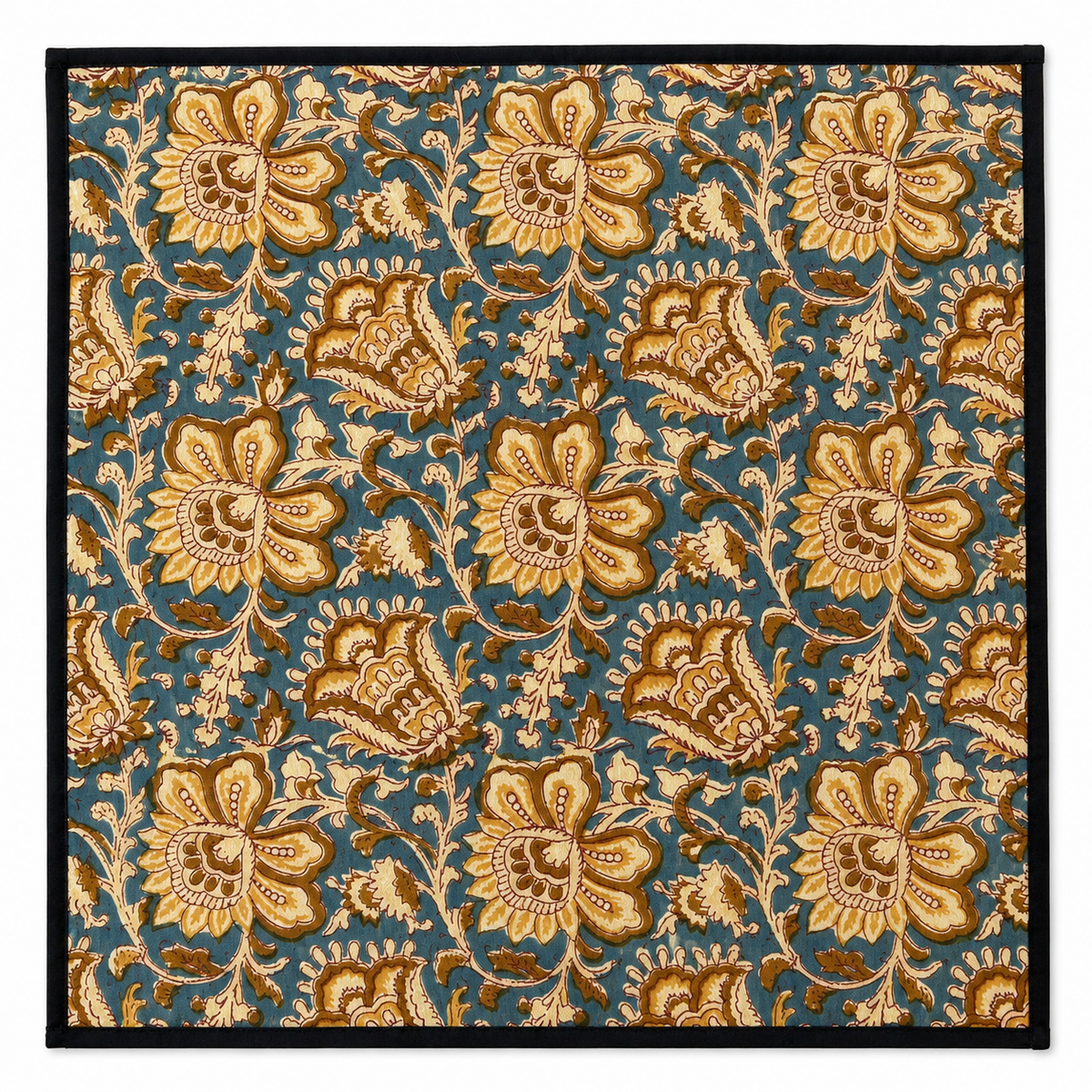 Lot de 4 Serviettes de tables en coton Block Print: Pivoine GM